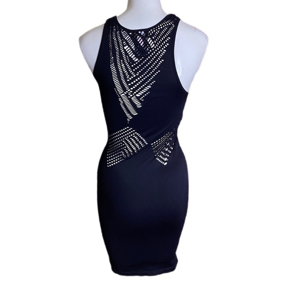 BEBE Black Cutout Bandage Dress Size M/L - Picture 4 of 8